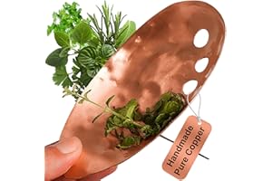 Handmade Copper Herb Stem Stripper Bowl – Herb Stripper Tool with 7 Hole Sizes – Shred & Catch Herbs & Greens - 5.5 x 3.5 In. Fun and Unique Kitchen Gadgets – Homesteading Essentials by Ash Harbor