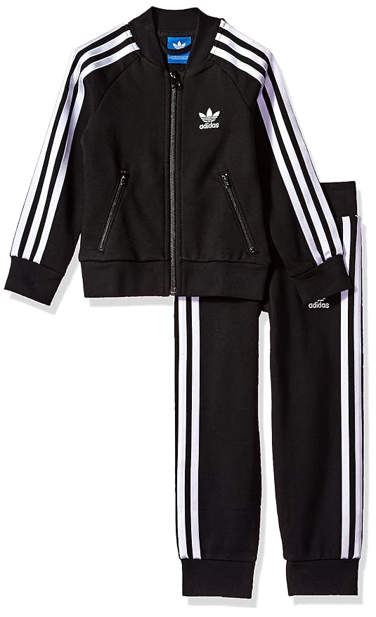 black and white adidas suit