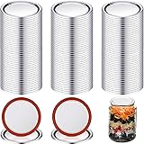 100 Pieces Split-Type Lids with Silicone Seals Rings Canning Jar Lid Compatible with Mason Jar Can Reusable Leakproof Lids St