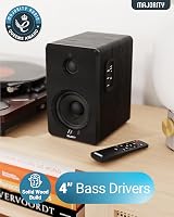 MAJORITY D40 Active Bluetooth Bookshelf Speakers 60W 4" Drivers with Remote view 4