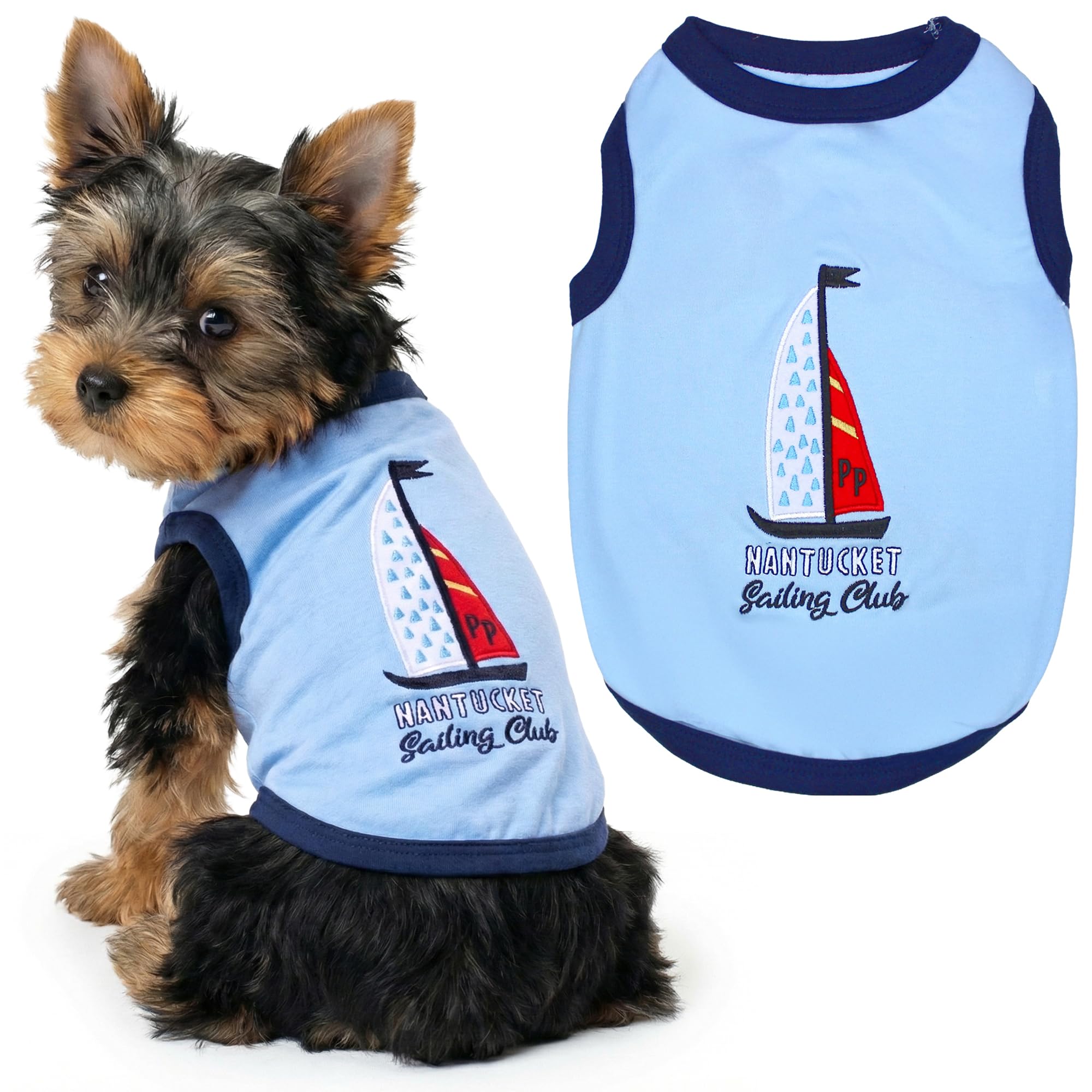 Parisian Pet Sailing Club Dog Cat Clothes Tee Shirts Dog T-Shirt, XS
