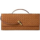 XquiziFit Clutch Purses for Women Woven Handbag Leather Evening Shoulder Bags Ladies Crossbody Bag Satchels