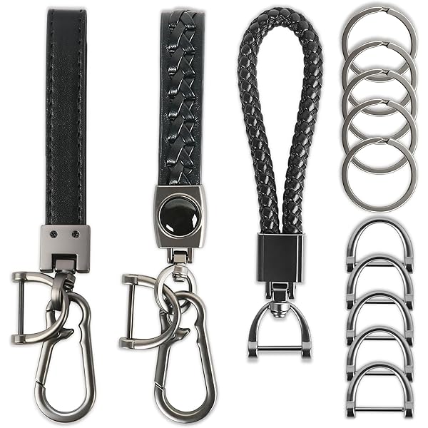 Amazon.com: MELDBUPO Leather Car Keychain Motorcycle Woven