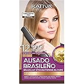 KATIVA Brazilian Straightening Blonde Kit, 12 Weeks of Home Use Professional Straightening, with Olive Oil, Citrus Fruits and Keratin, for Straighter, Softer and Shinier Light-Coloured Hair