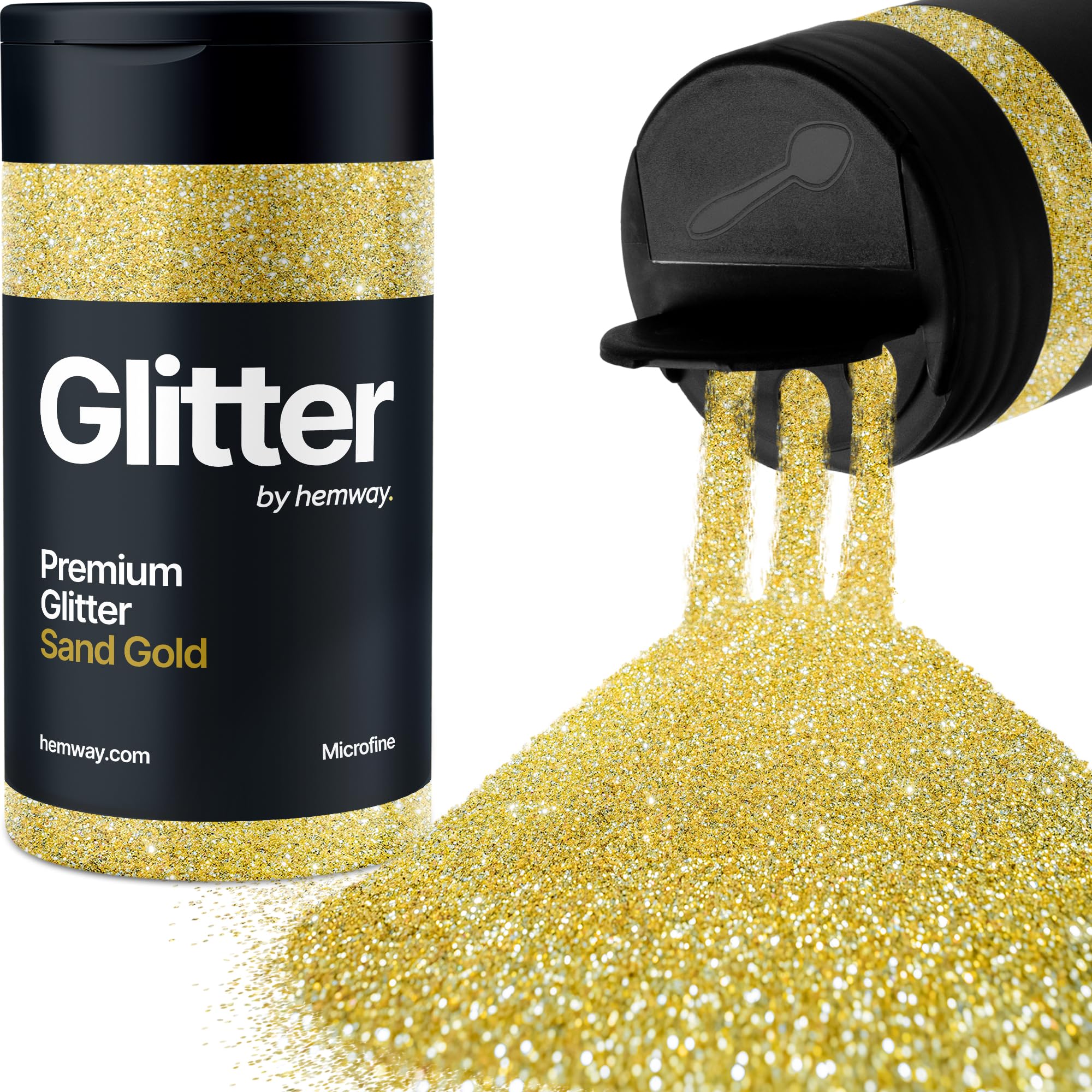 Sand Gold Glitter Shaker, 130g Microfine Glitter, Crafts 1/256" Metallic Flake Sand Gold Sequins, Resin & Epoxy Crafts, Decorating, Halloween, Christmas Nail, Face, Hemway