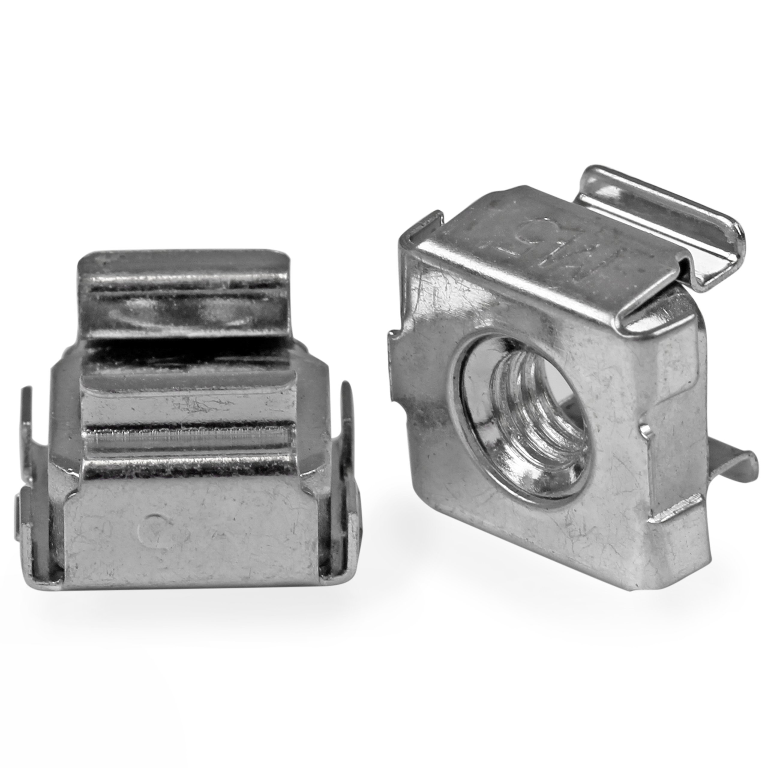 StarTech 50-Pack 10-32 Square Hole Cage Nuts and Installation Tool for 19" or 10" Server Racks, Cabinets and Enclosures, Black - TAA