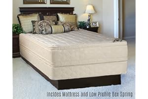 Mattress Solution 13-Inch Firm Euro Top Double Sided Foam Encased Innerspring Mattress Set with 4" Wood Box Spring , Queen Black.