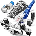Bravex Tubing Bender Pipe Tube Bender Kit Refrigeration Ratcheting Hand Tool 1/4 to 7/8 Inch with Tube Cutter/Deburring HVAC Tool Refrigeration System Maintenance