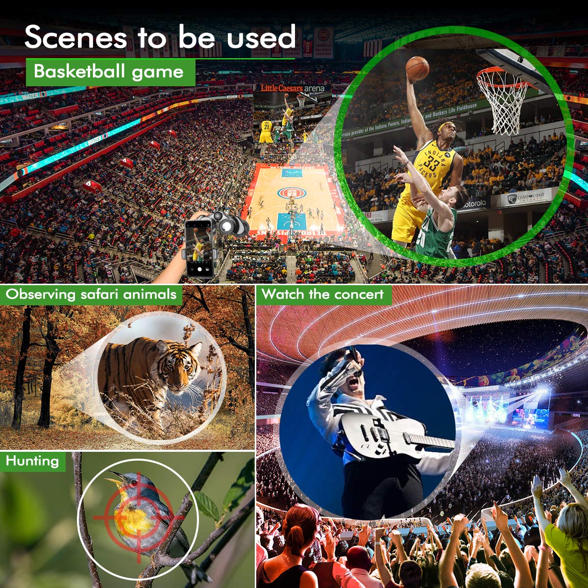 Binoculars for Adults, Sinohrd 10x50 Compact Powerful HD Binoculars for Bird Watching,Traveling,Hunting,Concerts,Sightseeing Telescope with Strap Carrying Bag & Phone Mount