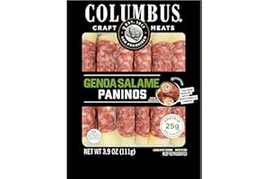 COLUMBUS Salami Deli Meat Panino, Genoa Salame & Mozzarella Cheese, Charcuterie Food Items, Gluten Free, 3.9 Oz Pack