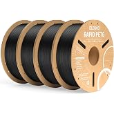 ELEGOO Rapid PETG 3D Printer Filament 1.75mm Black 4KG | Max 600mm/s High Speed Printing, Dimensional Accuracy +/- 0.02mm, Fi
