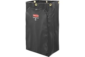 Rubbermaid Commercial Products Cleaning Cart Bag 24-Gallon Yellow Collecting Refuse or Laundry Items Janitorial and Housekeeping Carts Zippered Front