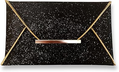 black glitter clutch