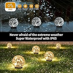 JKIMK Solar Globe Lights Outdoor Waterproof-Solar