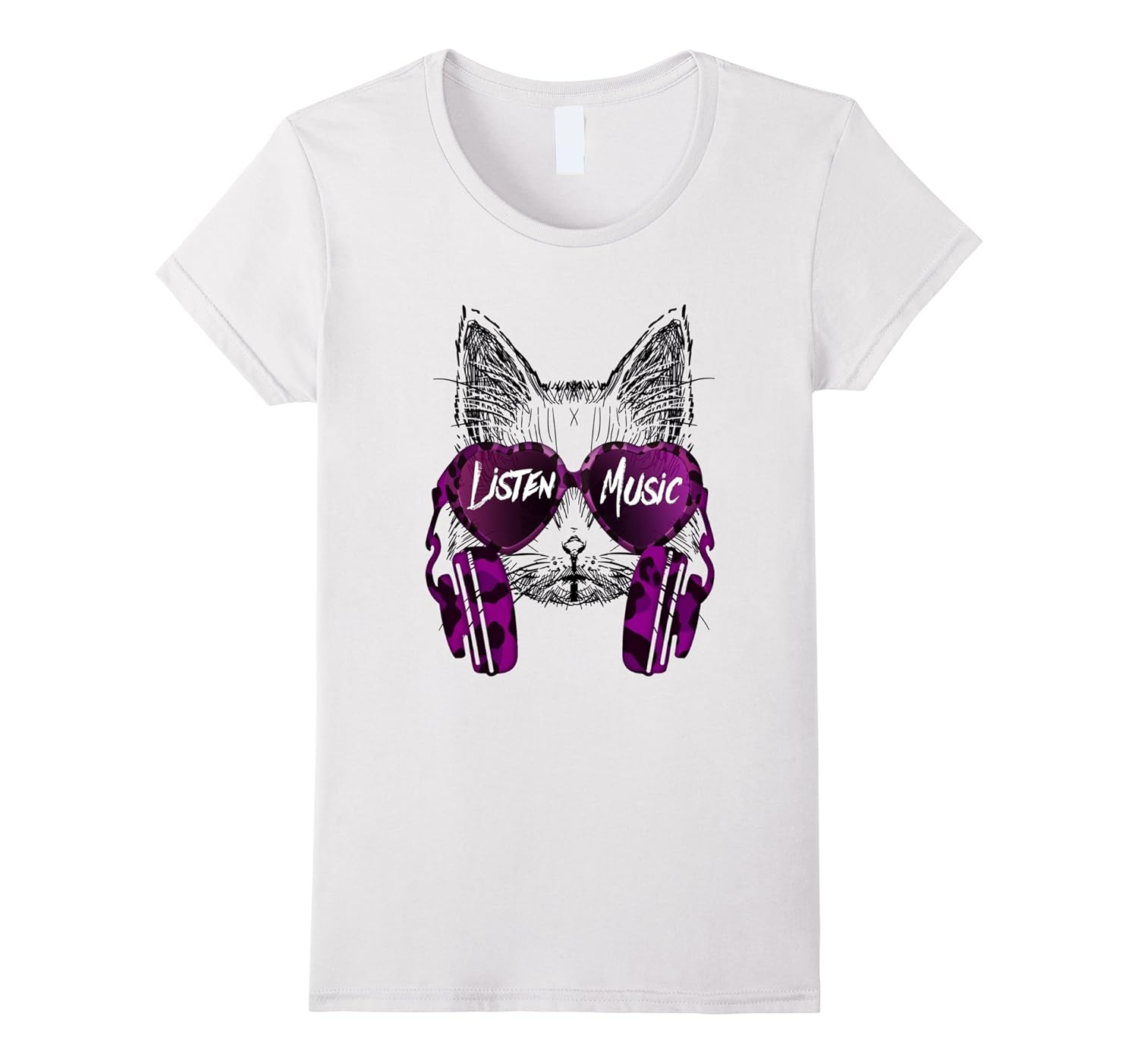 DJ Cat Short Sleeve Casual Print Women & Girl T-Shirt-Rose