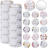 Geelin 60 Pcs Christian Compact Mirrors Gifts for Women Bible Verse Pocket Makeup Mirror Bulk Portable Floral Inspirational Religious Gift for Graduation Party Favors Church Purse Travel