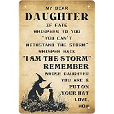 DZQUY Witch Decor Vintage Metal Tin Sign My Dear Daughter I Am The Storm Bedroom Living Room Home Wall Decor Halloween Posters Daughter Gifts 8x12 inch