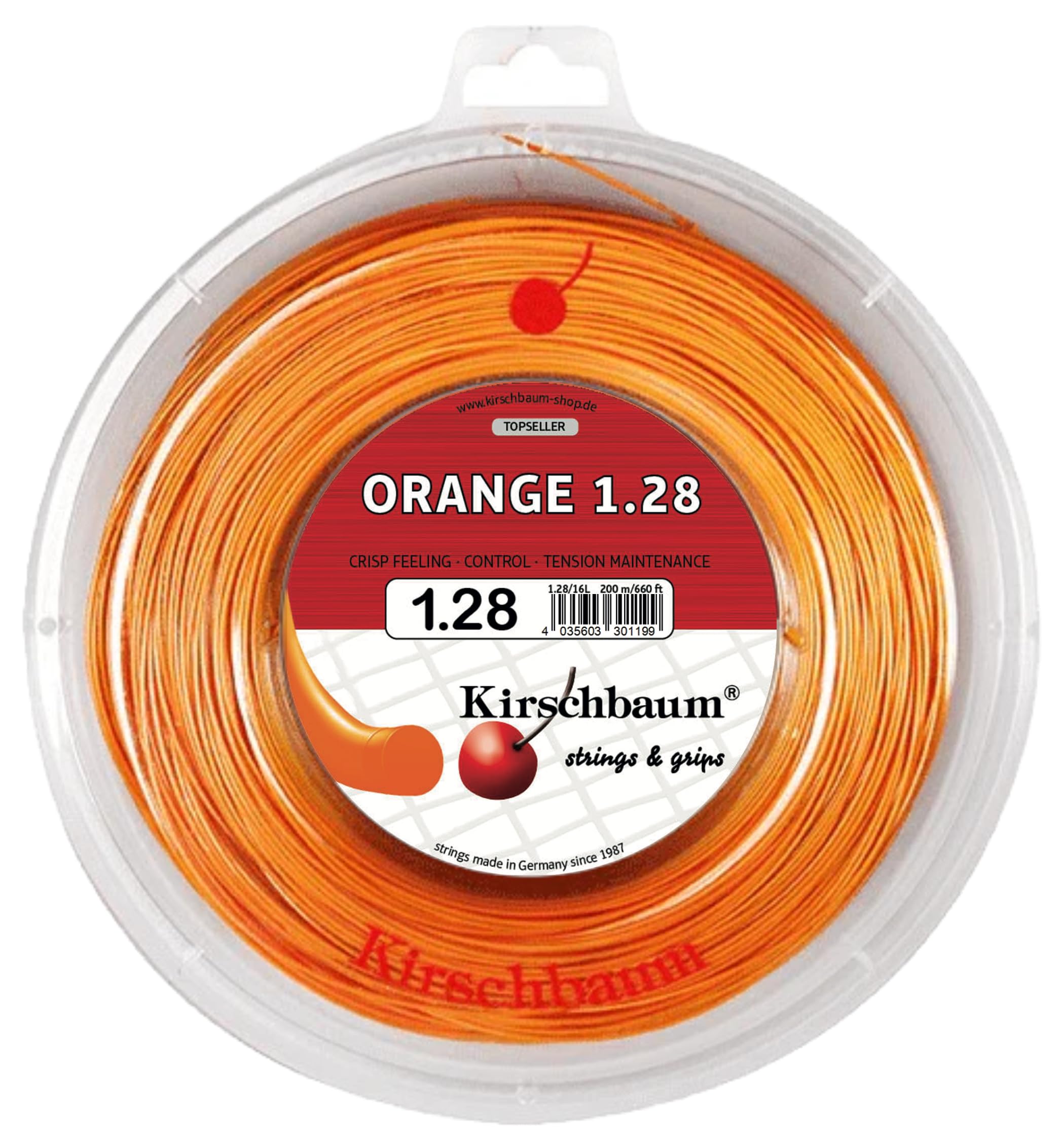 Kirschbaum Super Smash String Reel - Orange, 1.28 mm