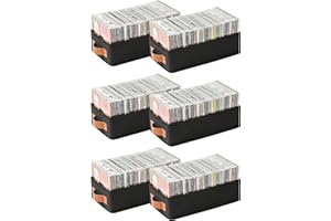 Wanapure CD Storage Boxes-6 Pack CD Case Holder Holds Up To 120 Full Jewel Cases, Foldable Storage Cabinets with Handle, Black