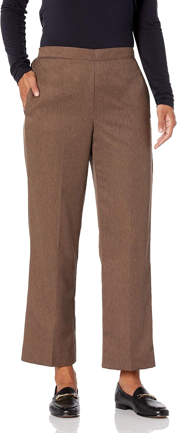 Alfred Dunner Women's Petite Full Back Elastic Medium Length Pant