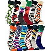 HSELL Mens Funny Pattern Dress Socks Crazy Design Cotton Socks Novelty Gifts for Men