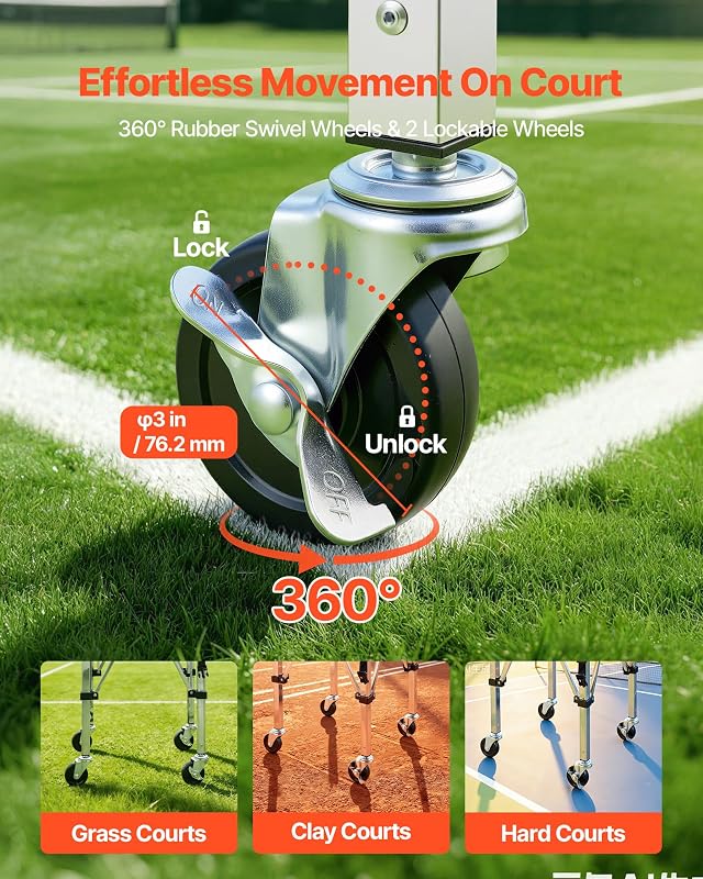 Carrinho dobrável de bolas de ténis com rodas, capacidade para o cesto de ténis para 200 bolas, saco de nylon com bolsos laterais, carrinho de treino multidesportivo para pickleball de basebol