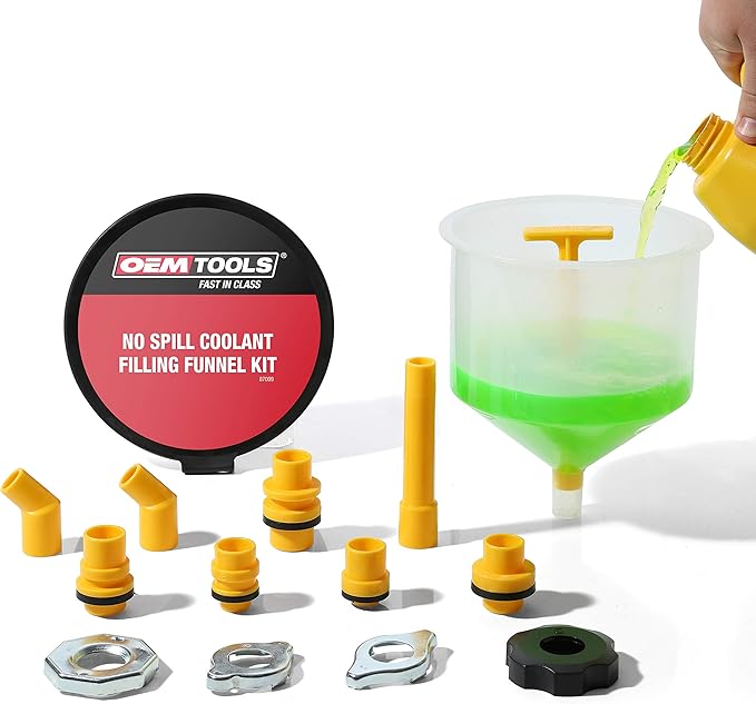 OEMTOOLS 87009 NoSpill Coolant Filling Plastic Funnel Kit Green