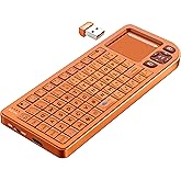 K809 Mini Wireless Keyboard with Touchpad, Easy Media Control - Orange | BT &amp; 2.4G Dual Mode, Rechargeable 1000mAh Battery, Aluminum Frame, Handheld &amp;Backlit Keyboard for PC/TV/HTPC/Laptop and more.