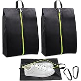 Roliwils 2 Pack Smell Proof Shoe Cleat Bag with Reinforced Handle | Odor-resistant Cleat Bag with Carabiner | Travel Shoe Organizer for Men | Baseball Soccer Footwear Storage