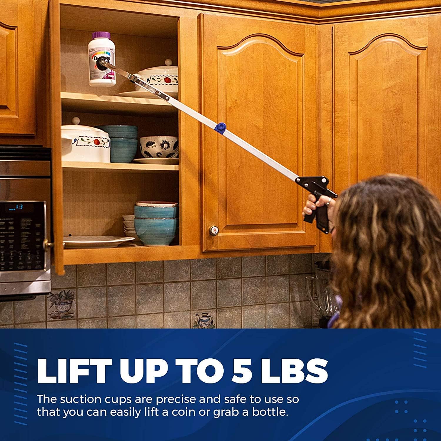 Reacher Grabber Tool - Gripping Device - Lightweight Durable Folding Claw Extends Arm Reach to 32 Inches Ideal Indoor and Outdoor Reaching Mobility Aid and Trash Grabber Picker Upper Tool: Health & Personal Care