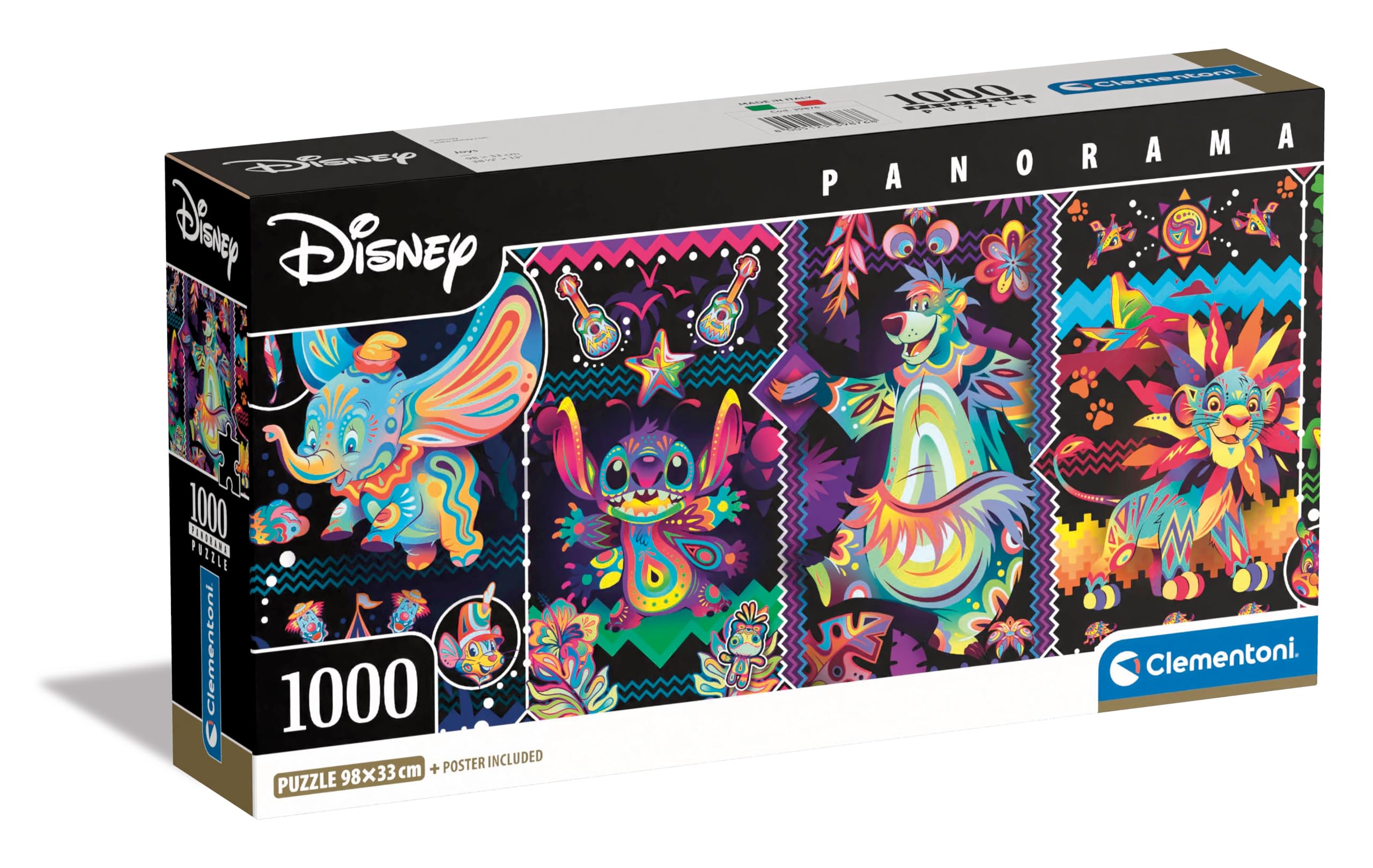 Clementoni Jigsaw Puzzle Disney Joys 1000 Pieces - Poster Included, Puzzle For Adults 14-99 Years, Gift For Men/Women, Disney, Made In Italy, 39876