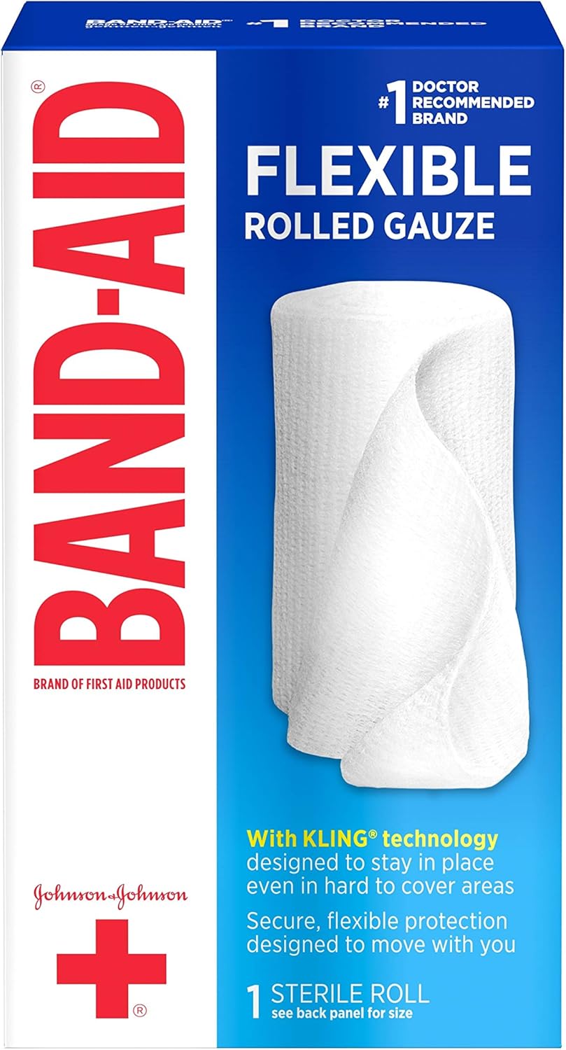 Bandaid First Aid 3 in X 2.5 yds Rolled Gauze 1 ct: Health & Personal Care
