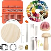 Esoes Speedweve Darning Mini Loom Kits with 50 Color Threads, Sock Darning Mushroom Egg, Complete Darning Kit for Beginners Quickly Mending Jeans Socks, DIY Knit Patch Repair Clothes Tool