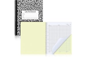 Affrolling 1 Pack Carbonless Lab Notebook Carbon Copy 8.5'' x 11'' Laboratory Engineering Chemistry Computation Notebook Science Grid Contains 25 Set Pages 50 Sheets Total Coil Binding