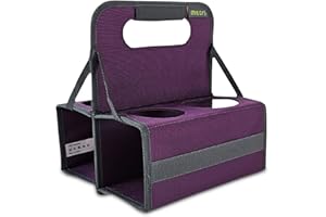 meori Reusable Drink Carrier 4 Cup, Take Out Cup Carrier, Collapsible, Coffee Carrier with Handle Wine, Cocktails, Portable Drink Caddy