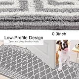 SHACOS Non Slip Hallway Runner Rug 60x180 cm Grey TPR Backing Easy Clean view 5