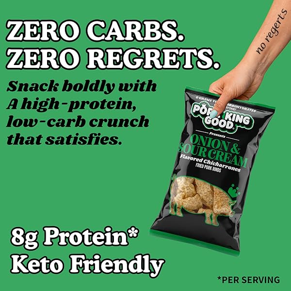 PORK KING GOOD PORK RINDS (CHICHARRONES) (ONION & SOUR CREAM, 4 PACK)