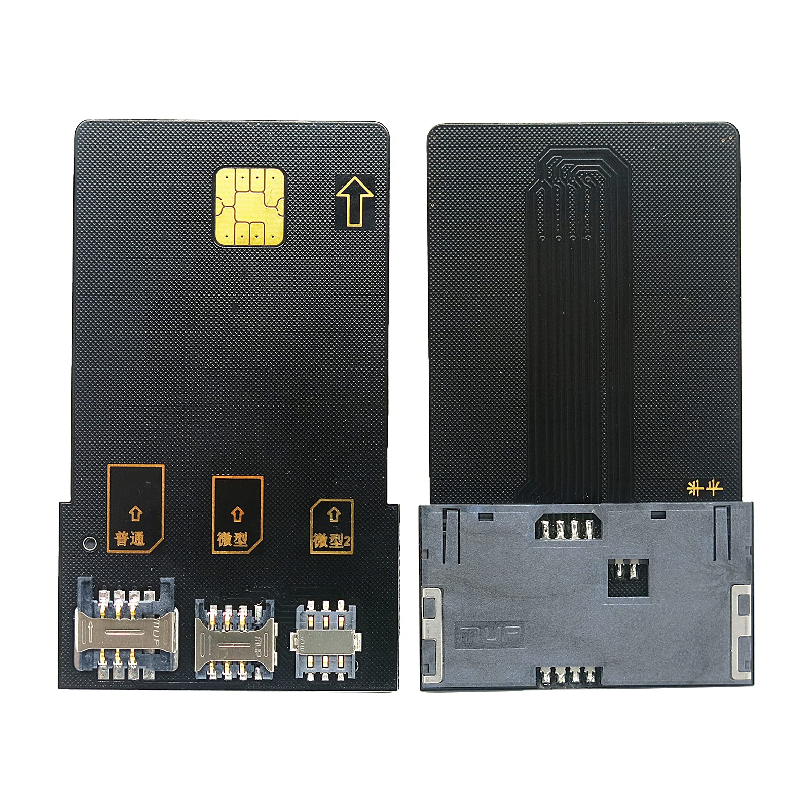 Gialer 4 in 1 Smart Card sim Card Adapter for IC Card, SIM Card with 2FF 3FF 4FF Mini Micro Nano Size