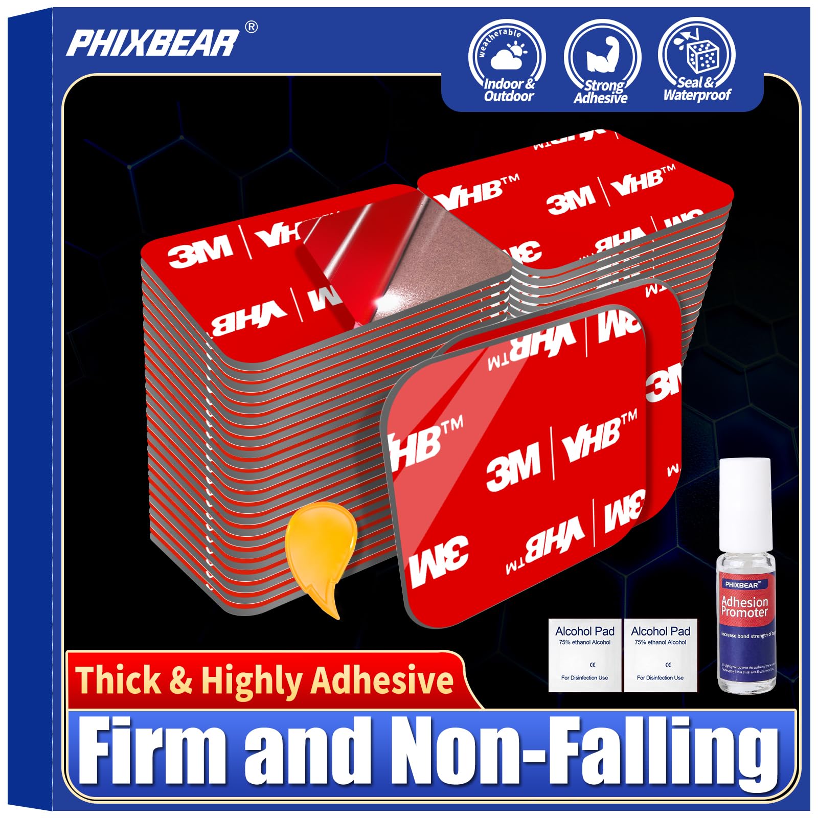 PHIXBEAR Double Sided Sticky Pads,Made of 3M