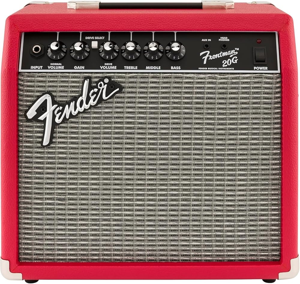 Fender Frontman 20G 20W Guitar Amp Red 8" Speaker 1/8” AUX Headphones