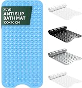 Zuvo Non-Slip Bath Mat Extra Long 100 x 40cm Blue with Suction Cups