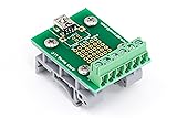 Mini USB Breakout Board to Screw Terminals with DIN