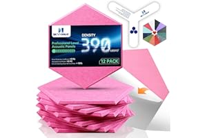 Dexmoko Pro-Level Self Adhesive Acoustic Panels, 2nd Generation Sound Absorbing Panel, Eco-friendly Soundproof Wall Panels, Sound Dampening Panels, Polyester Acoustic Foam Reducing Noise and Echoes