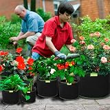 Mactoou 10 Gallon Grow Bags 5 Pack Nonwoven Fabric Vegetable Planter Black view 5