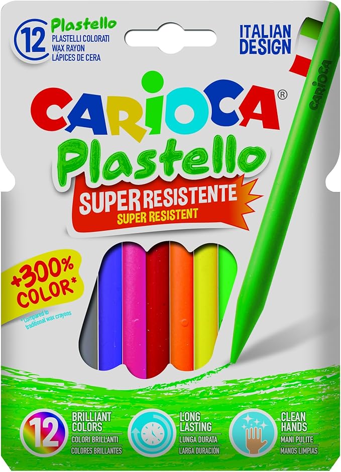 Carioca - Bolsa de cartón con 12 Ceras (A35000012): Amazon.es: Juguetes y juegos