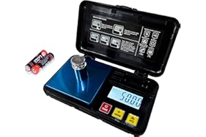 PTKTLAM High Precision Jewelry Scale with 50g Weights, Pocket Scale, 200 * 0.01g, for Gold, Jewelry, Coins, Herbs, Foods