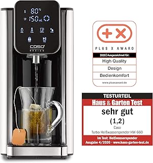 CASO Turbo Heißwasserspender HW660, 2600 W, 40 - 100°C, 100-400 ml, heißes Wasser in Sekunden, effizient und energiesparend, schwarz Edelstahl