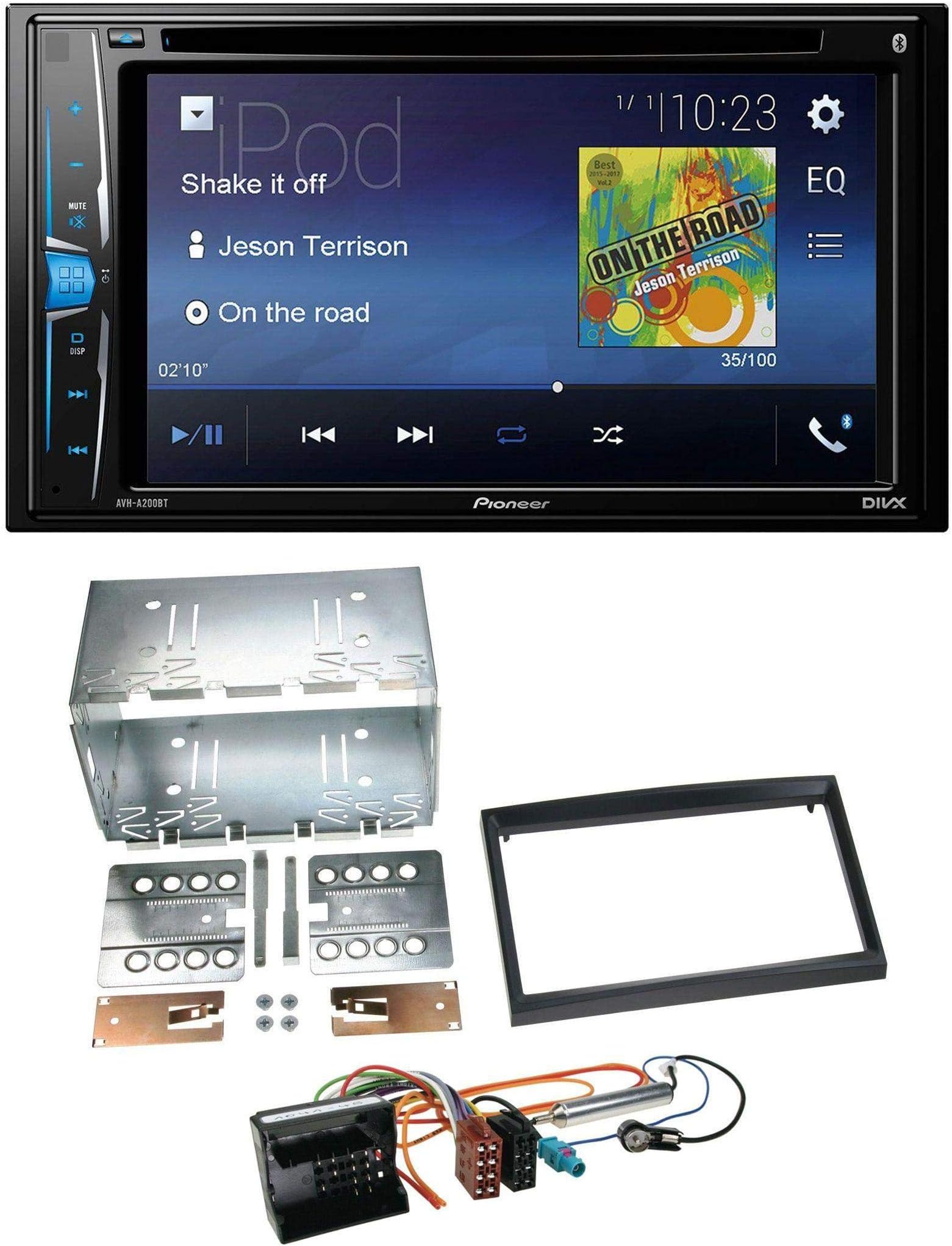 caraudio24 Pioneer A200BT DVD 2DIN Bluetooth CD MP3 USB Car Radio for Peugeot 207 307 Expert/Partner Black