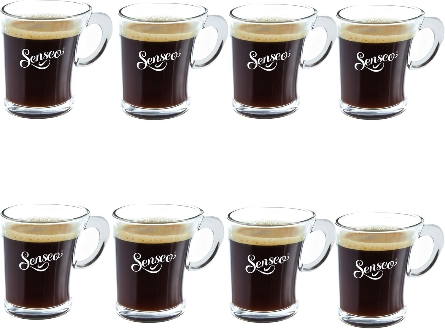 Senseo Coffee Mugs, Glass, Coffee Cup 180 ml (Pack of 8