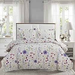 Ycosy Floral Quilt Sets Full/Queen Size Country